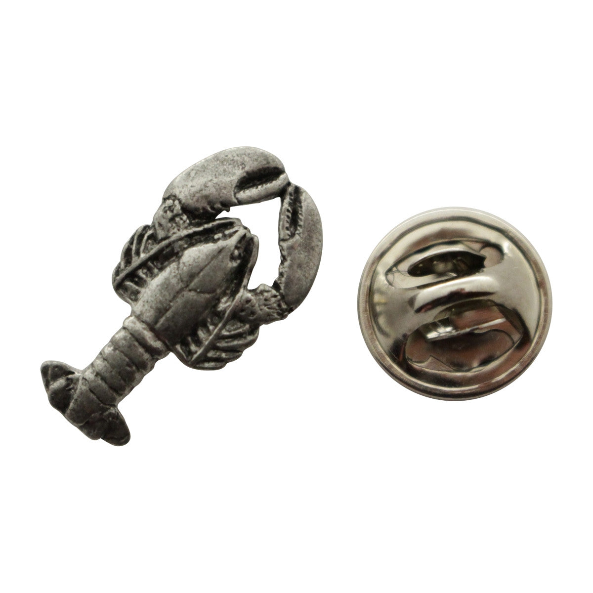 Lobster Mini Pin ~ Antiqued Pewter ~ Miniature Lapel Pin ~ Sarah's Treats & Treasures